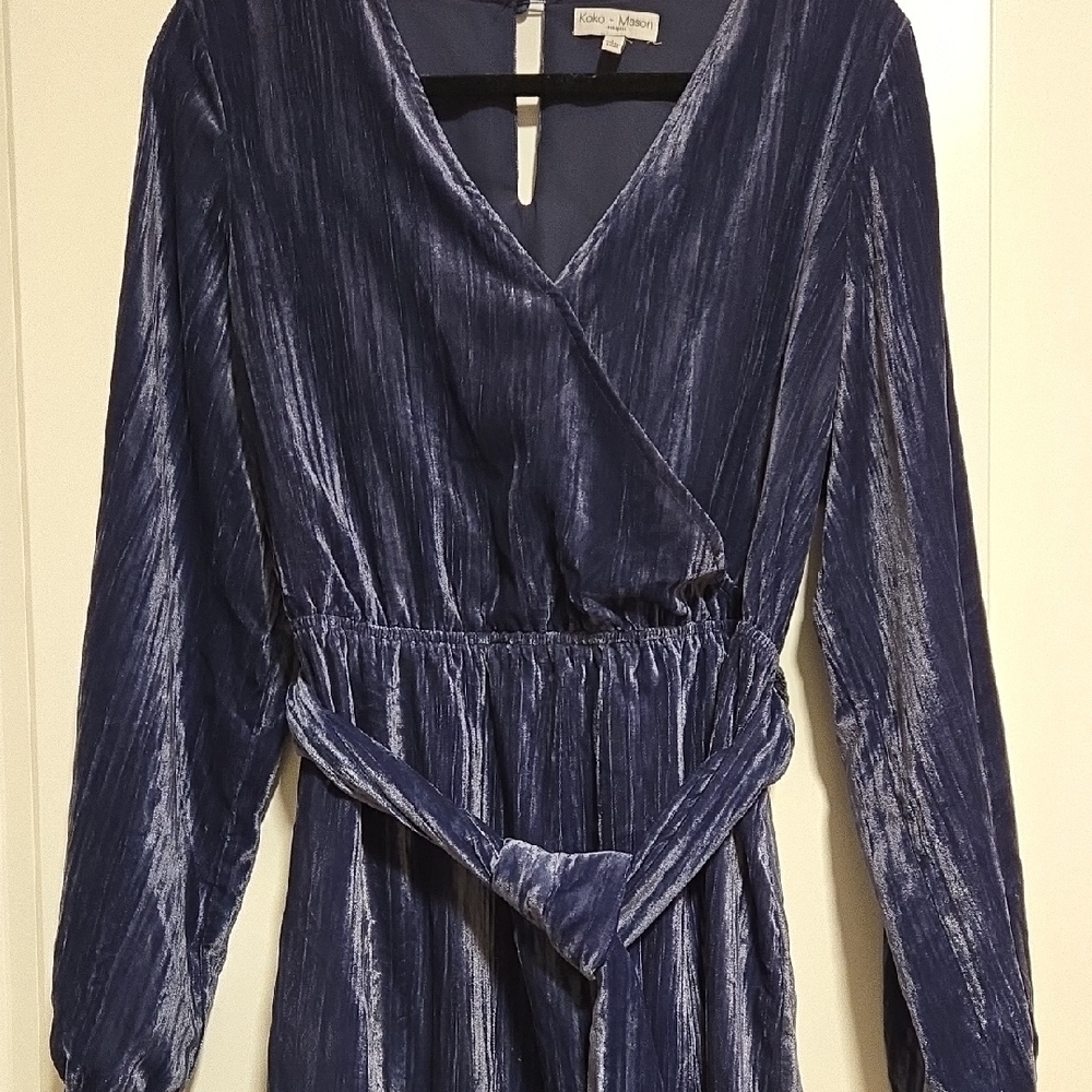 Koko + Mason Velvet Dress in Deep Blue